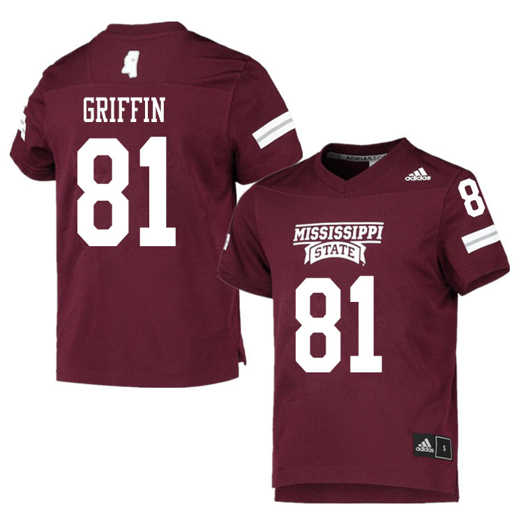 Men #81 Lideatrick Griffin Mississippi State Bulldogs College Football Jerseys Sale-Maroon - Click Image to Close